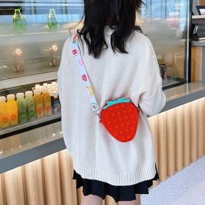 Red Strawberry Fidget Popit Girl Crossbody Bag